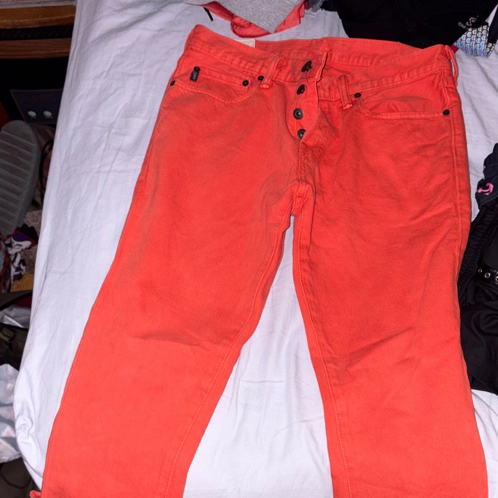 Abercrombie and fitch skinny Orange Jeans 32 30 men’s